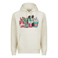 Oatmeal Heather pig coffee cups Premium Hoodie - OliviaCreatesArt