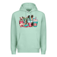 Seafoam pig coffee cups Premium Hoodie - OliviaCreatesArt