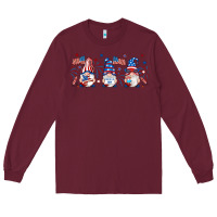 Burgundy 4th of july gnomes libbey glass Long Sleeve Tee - RanaPortraitStore