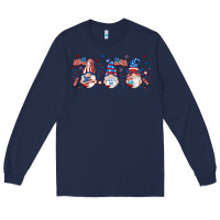 Navy 4th of july gnomes libbey glass Long Sleeve Tee - RanaPortraitStore