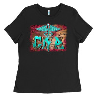 Black western nurse certified nurse  assistant medilcal symbol  background Ladies Tee - BarkalooDesign