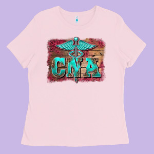 Western Nurse Certified Nurse  Assistant Medilcal Symbol  Background Ladies Tee Designed By Barkaloodesign