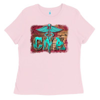 Bubblegum Pink western nurse certified nurse  assistant medilcal symbol  background Ladies Tee - BarkalooDesign