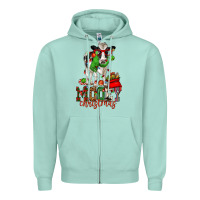 Seafoam mooey christmas holstein cow Zipper Hoodie - CowGirlArtShop