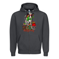 Smoke mooey christmas holstein cow Zipper Hoodie - CowGirlArtShop