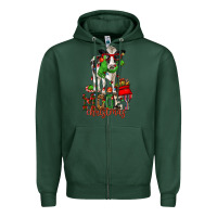Sports Green mooey christmas holstein cow Zipper Hoodie - CowGirlArtShop