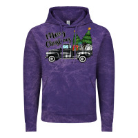Cloud Purple merry christmas truck Vintage Hoodie - MaliasSmallBusiness