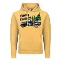 Vintage Mustard merry christmas truck Vintage Hoodie - MaliasSmallBusiness