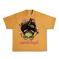 Peanut Butter Afro Messy Bun Cosmetologist Urban Heavy Tee - BundleAndBundleShop