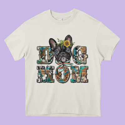 Dog Mom French Bulldog Heavy Core Tee Designed By Barkaloodesign