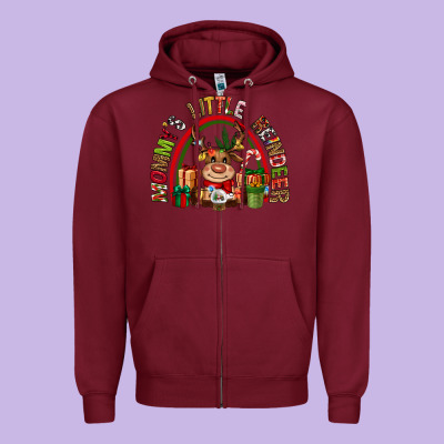 Mommys Little Reindeer Christmas Zipper Hoodie Designed By Cowgirlartshop