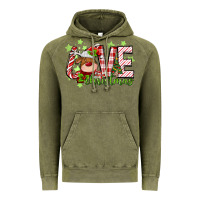 Vintage Olive love christmas deer Vintage Hoodie - MaliasSmallBusiness