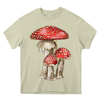 Mossy Autumn Mushroom Illustrations Heavy Core Tee - LillyAllenDesigns