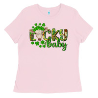 Bubblegum Pink Lucky baby charolais calf Ladies Tee - RanaPortraitStore