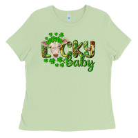 Matcha Lucky baby charolais calf Ladies Tee - RanaPortraitStore