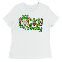White Lucky baby charolais calf Ladies Tee - RanaPortraitStore