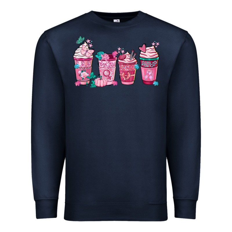 Breast Cancer Coffee Cups Premium Sweatshirt by FaDigitalArtStudio | Teevron