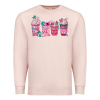 Pale Pink Breast Cancer Coffee Cups Premium Sweatshirt - FaDigitalArtStudio