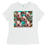 White western cowhide sunflower baby pig Ladies Tee - BarkalooDesign