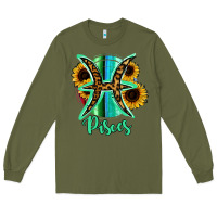 Army Green Pisces Zodiac Long Sleeve Tee - Bettercallsaul