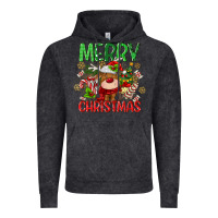 Vintage Black merry christmas deer Vintage Hoodie - MaliasSmallBusiness
