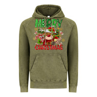 Vintage Olive merry christmas deer Vintage Hoodie - MaliasSmallBusiness