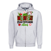 Heather Grey nurse practitioner claus Zipper Hoodie - CowGirlArtShop