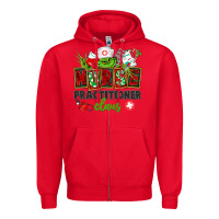 Red nurse practitioner claus Zipper Hoodie - CowGirlArtShop