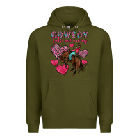 Army Green cowboy take me away Premium Hoodie - OliviaCreatesArt