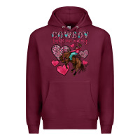 Burgundy cowboy take me away Premium Hoodie - OliviaCreatesArt