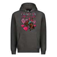 Charcoal Heather cowboy take me away Premium Hoodie - OliviaCreatesArt