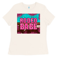 Bone rodeo babe cowhide leopard turquoise Ladies Tee - BarkalooDesign
