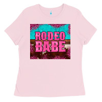 Bubblegum Pink rodeo babe cowhide leopard turquoise Ladies Tee - BarkalooDesign