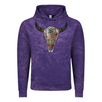 Cloud Purple Leopard Bull Skull Vintage Hoodie - Jasminsmagicworld