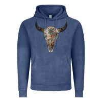 Vintage Denim Leopard Bull Skull Vintage Hoodie - Jasminsmagicworld
