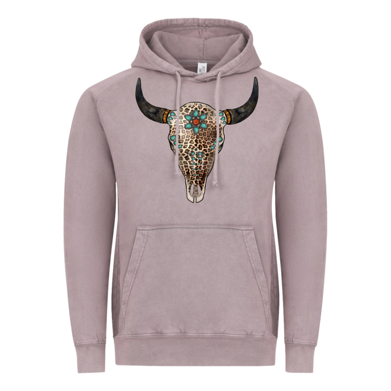 Leopard Bull Skull Vintage Hoodie by Jasminsmagicworld | Teevron