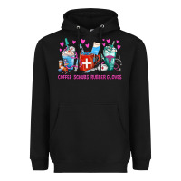 Black Coffee Nurse Repeat Nurse Coffee Cups Heavyweight Hoodie - FaDigitalArtStudio