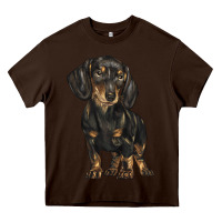 Chocolate Brown dachshund Heavy Core Tee - BarkalooDesign