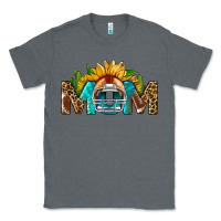 Charcoal Heather Football Mom Sunflower Leopard Classic Tee - BundleAndBundleShop