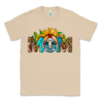 Mushroom Football Mom Sunflower Leopard Classic Tee - BundleAndBundleShop
