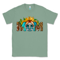 Sage Football Mom Sunflower Leopard Classic Tee - BundleAndBundleShop