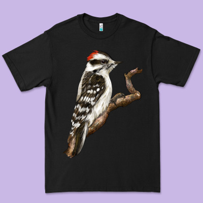 Downy Woodpecker Premium Tee Designed By Lillyallendesigns