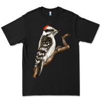 Black Downy Woodpecker Premium Tee - LillyAllenDesigns
