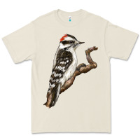 Bone Downy Woodpecker Premium Tee - LillyAllenDesigns