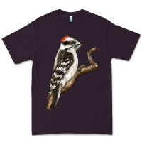 Plum Downy Woodpecker Premium Tee - LillyAllenDesigns