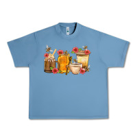Pebble Blue Honey And Bee With Flower Coffee Cup Urban Heavy Tee - BundleAndBundleShop