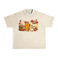 Sandshell Honey And Bee With Flower Coffee Cup Urban Heavy Tee - BundleAndBundleShop