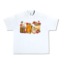 White Honey And Bee With Flower Coffee Cup Urban Heavy Tee - BundleAndBundleShop