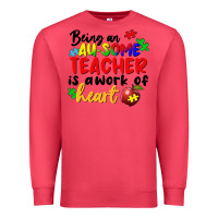 Cardinal Being an au some teacher is a work of the heart Premium Sweatshirt - FaDigitalArtStudio
