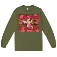 Army Green valentine's day cupid heart Long Sleeve Tee - RanaPortraitStore